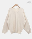 Noez V-Neck Lambs Wool Loose Fit Knit