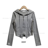 Noah slim fit incision two-way hooded zip-up