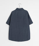 [BAONHAUS] Kinkan Snap Button Pocket Denim Over Short Sleeve Shirt