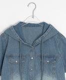 Suble Hood Denim Short Sleeve Shirt