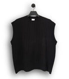 Unisex Punching Detail Round Knit Vest