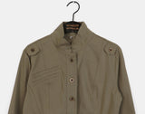 Femo vintage high neck collar button cotton jacket