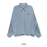 [LAN ARCHIVE] Big collar balloon linen shirt