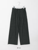 [BAONHAUS] Vimendo strap flower brushed wide pants