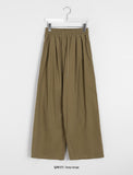 Iyaki Banding Wide Cotton Pants
