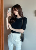 Tilli Pearl Neck Half Length Knit