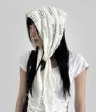 Punching Knit Bonnet Scarf