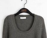 Lafen Angora Side Slit Damage Long Sleeve Knit
