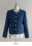 Seibo Round Check Tweed Short Jacket