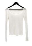 Wool 30% Boat Neck See-Through T-Shirt