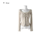 Dosi Ribbon Lace Slim Cardigan T-Shirt