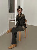 Betty Tin Beige Wide Denim Pants