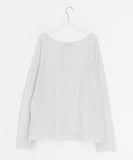 Dre Stripe Summer Button Off-Shoulder Long Sleeve Tee