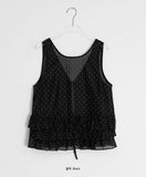 Bikan Dot Frill Sleeveless Blouse