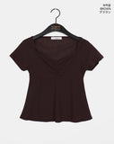 Shocker See-Through Cut Shirring Short Sleeve T-Shirt
