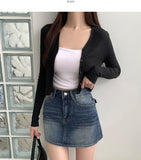 Modal Blend Material V-neck Long Sleeve Cardigan