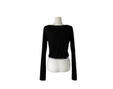 Cotter Punching Stripe Sleeveless Cardigan Set