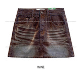 Tray Velvet Washed Denim Skirt