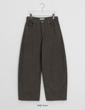 Biduge Washing Denim Balloon Wide Brushed Pants