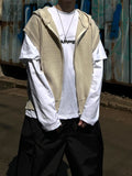 Over Hood Knit Zip-up Vest