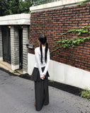 Giru Ribbon Lace Punching Long-Sleeve Cardigan