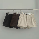 Corduroy Brushed Vertical Stripe A-line Winter Shorts