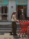 Uni Shirring Wide Cargo Pants