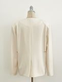 Illy V-neck No Collar Jacket (Belt set)
