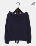 [Muffler set] Weck cable off-shoulder knit set