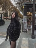 [PREMIUM/MADE] Oblique two-way fur jacket