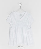 Loerin Shirred Cap Sleeve Blouse