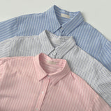 Loose-Fit Stripe Softly Cotton Check Shirt