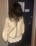 Tuen Color Matching Line Collar Knit Cardigan
