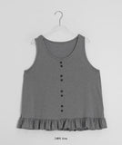 [BAONHAUS] Hironen Button Frill Layered Sleeveless