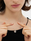 Pebble Heart Silver T-Bar Necklace S