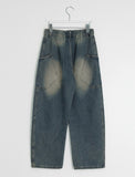 [unisex] Viewo Curved Denim Cargo Wide Pants