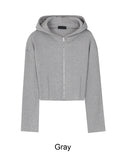 Tinen dart cropped hooded zip-up