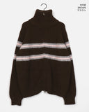 Laport Line Stripe Two-Way Knit Zip-Up