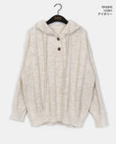 Ople Overfit Button Hood Knit