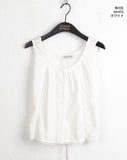 [MADE] HICOA Lace Pleated Button Strap Sleeveless Blouse