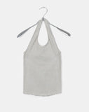 Holdit Stripe Halterneck Sleeveless Eyelet One-Off Shoulder Long Sleeve Sweatshirt Set