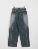 Genta cut wide denim pants