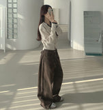 Wool Pendant High-Quality Color Matching Layered Cardigan