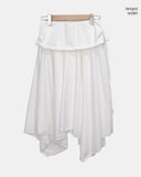 Kira Unbalanced Flare Shirring Skirt