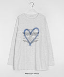 [unisex] Noiku Heart Printing Over Long Sleeve Tee