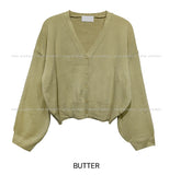 [U-BASIC] Basic Balloon Cropped Cardigan