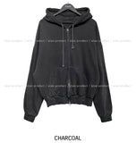 (UNISEX) Shell Damage Pigment Over Hooded Zip-up