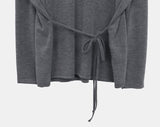 Nocket String Loose Fit V-neck Long Sleeve T-Shirt