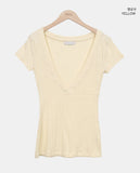 Minko Deep V-Neck Short Sleeve T-Shirt