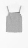 Color Slim Cropped Ribbed String Sleeveless